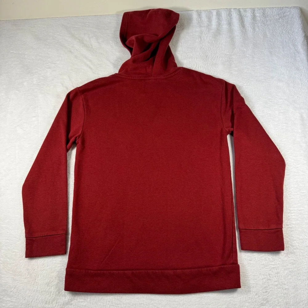 Puma Hoodie‎ Mens XL Burgundy Red Graphic Iconic Cat Logo Fleece Kangaroo Pocket
